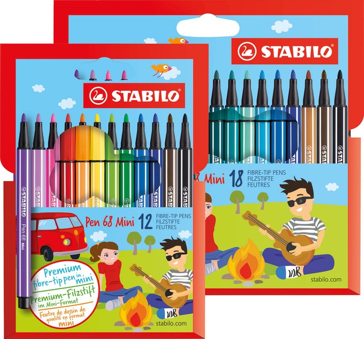 Produktbild STABILO Pen 68 Mini (Mehrfarbig, 18 x)