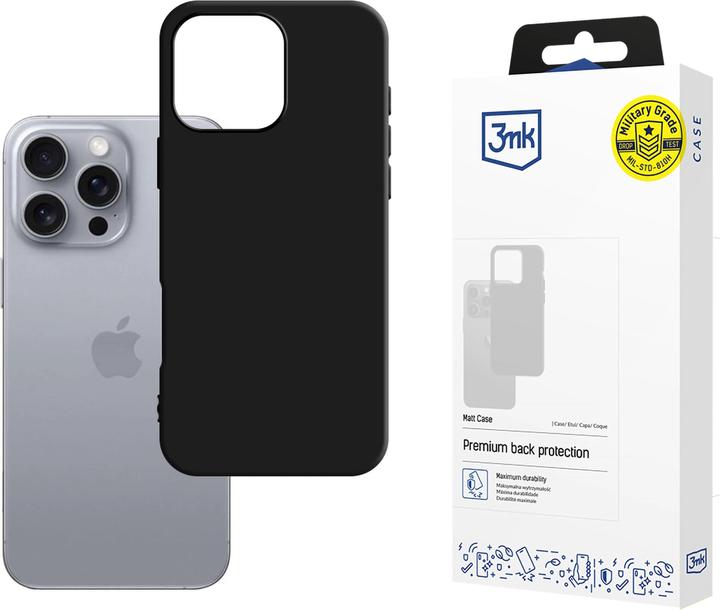 Actual product image 3MK Matt Case iPhone 16 Pro 6.3" czarny/black (Apple iPhone 16 Pro)