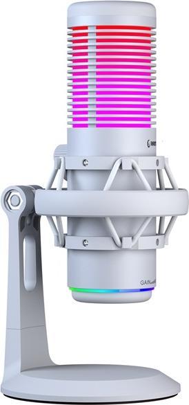 Actual product image Rampage Mikrofon - BEMOL (USB, PC/MAC/Android, zajelnyomó, állvány, fehér, 2m kábel, RGB)