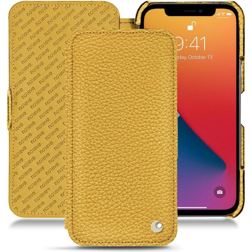 Noreve Lederschutzhülle horizontal (Apple iPhone 13 Pro Max), Smartphone Hülle, Orange