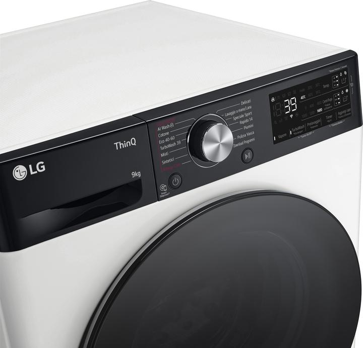 Actual product image LG F4R7509TSWB Washing machine 9kg AI DD, Class A-10%, 1400 rpm, TurboWash, Autodose (9 kg, Left)