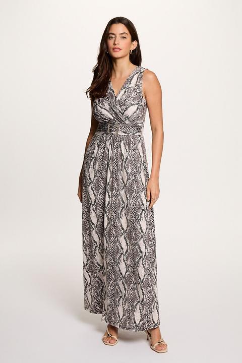 Image du produit Morgan Langes bedrucktes Kleid mit V-Ausschnitt (32)