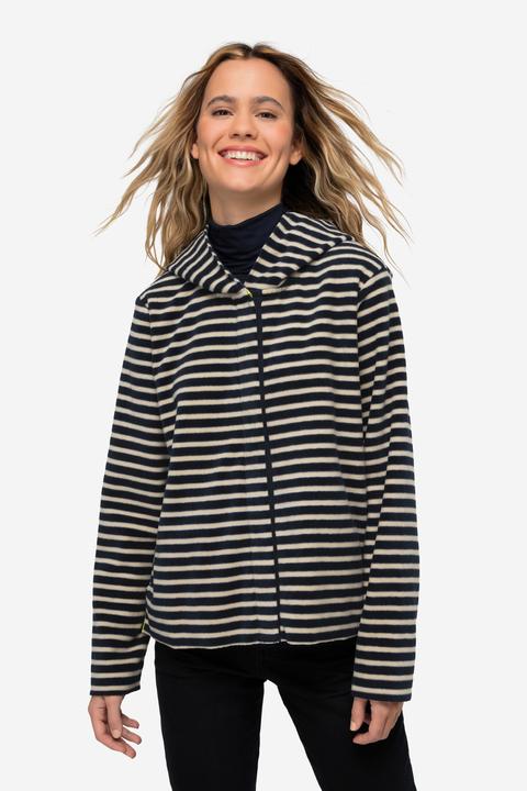 Produktbild Laurasøn Hoodiejacke, geringelter Fleece, Kapuze, Langarm (XL)