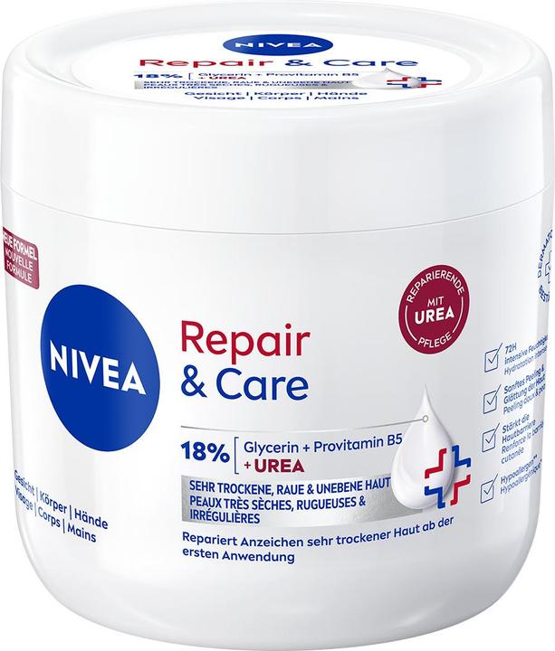 NIVEA Repair & Care Urea Extra Repair Creme (Körpercreme, Körperlotion, 400 ml)