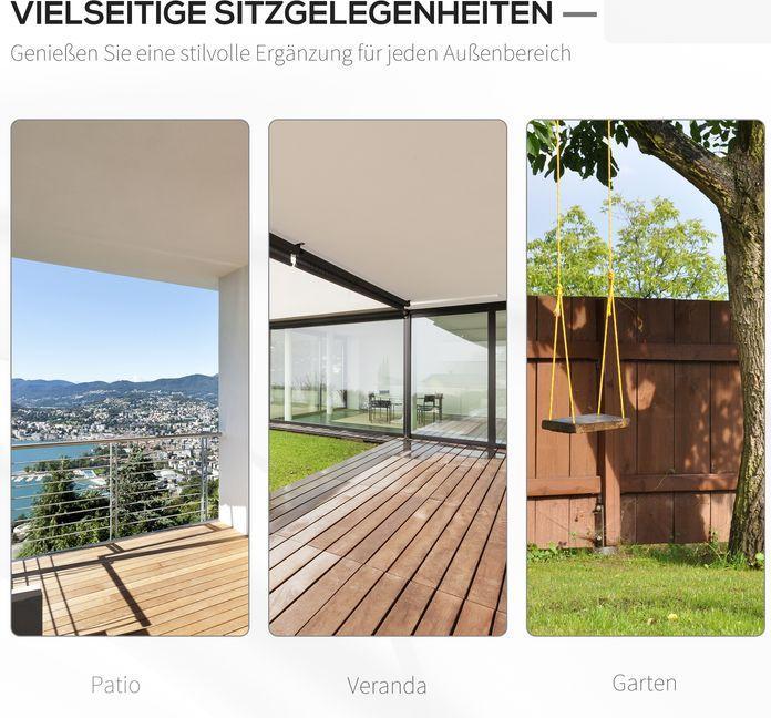 Image du produit Swisshandel24 Balançoire de jardin Banc suspendu pour 2 personnes Bois massif Patio Terrasse Jardin Blanc 117 x