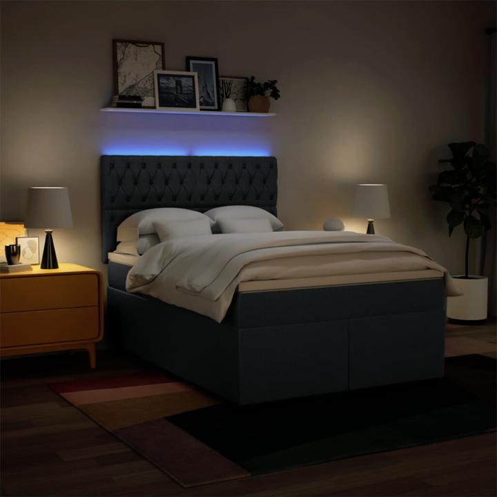 Produktbild vidaXL Bo x springbett mit Matratze 140 x 200 cm Stoff (140 x 200 cm)