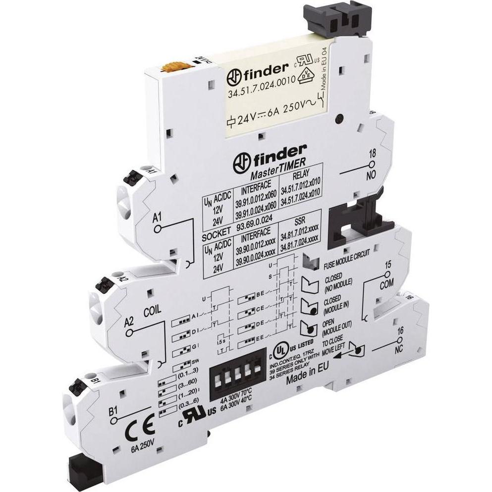 Finder 39.91.0.024.0060 Koppelrelais 24 V/DC, 24 V/AC 6 A 1 Wechsler 1 St., Relais