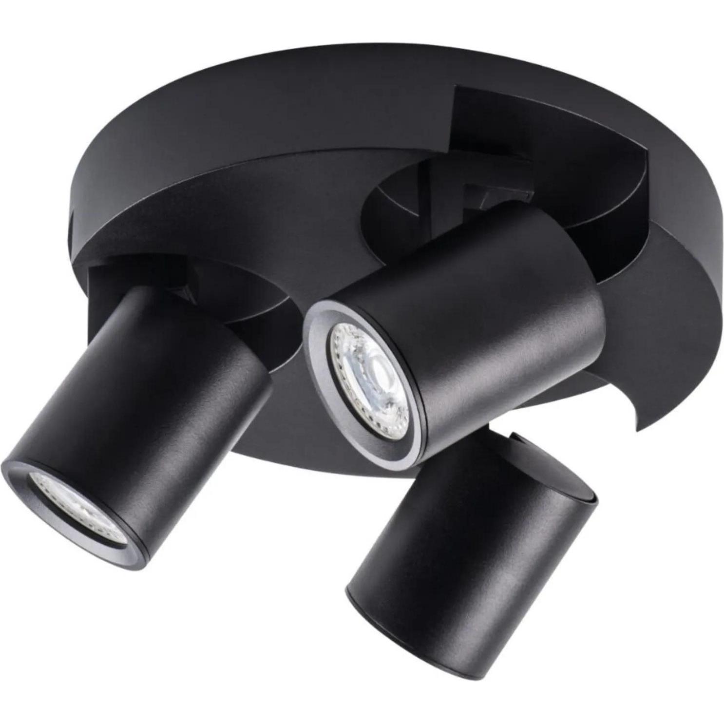 Kanlux, Wandleuchte + Deckenleuchte, LAURIN 29127 Wand-Deckenleuchte 3x max. 35W GU10 schwarz (GU10)