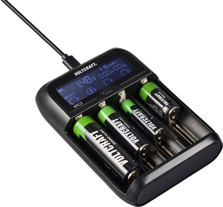 Image du produit Voltcraft Chargeur de piles rondes (1 pcs, 10440, 14500, 14650, 16340, 17500, 17650, 17670, 18350, 18500, 18650, 22650, 26500, 26650, AA, AAA, AAAA, C, Sous-C, Chargeurs sans batterie)