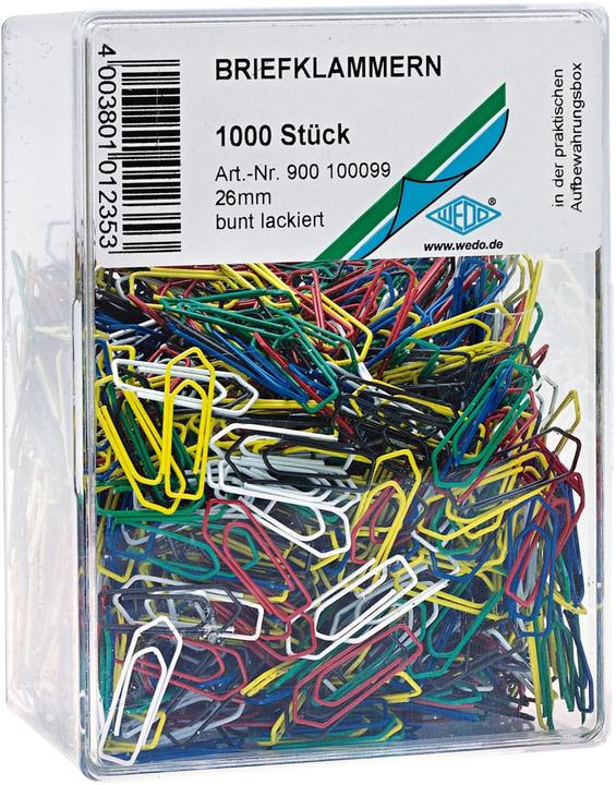 Produktbild Wedo Büroklammern - farbig lackiert (1000 x)