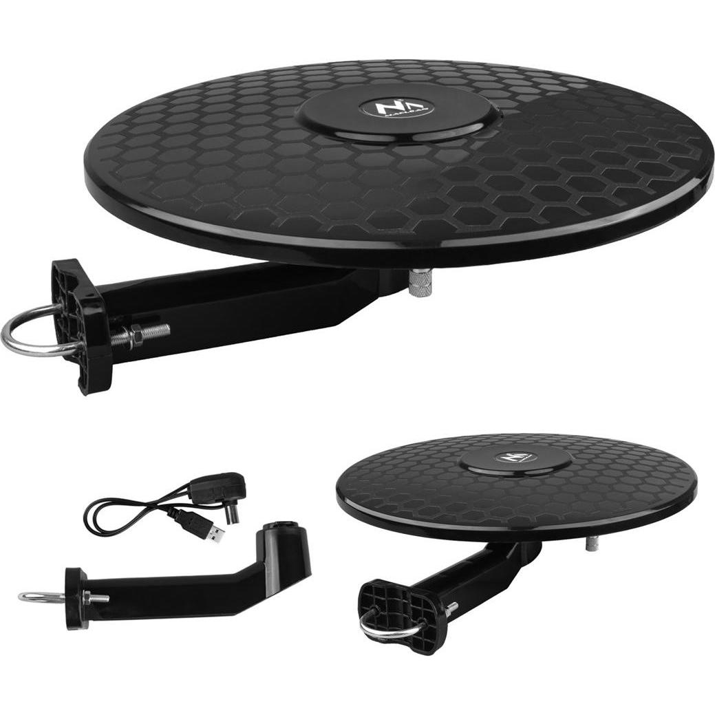 Maclean Antena Wielokierunkowadvb-T/T2 Hevc Aktywna Standard USB 5v Mctv-102, Parabola + Antenna, Nero