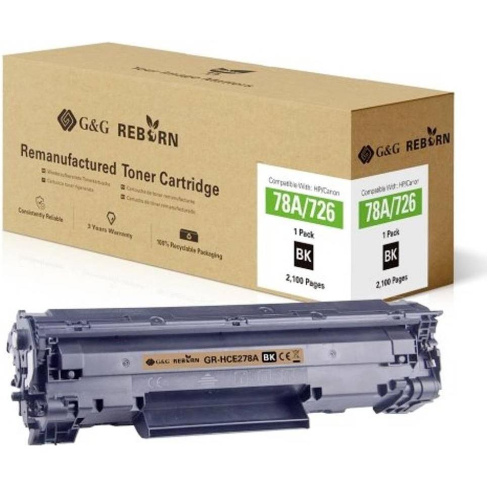 Thumbnail - G&G, Toner, Toner ersetzt HP 78A Kompatibel Schwarz 2100 Seiten Reborn remanufactured 2