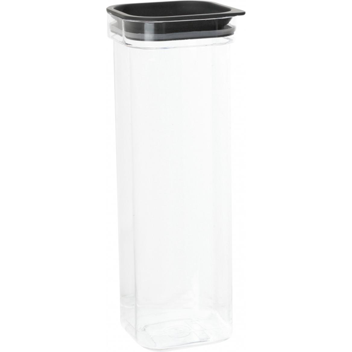 Plast team Cassetta di stoccaggio a secco Amburgo, 1,7 litri, quadrata, Contenitori per alimenti, Trasparente