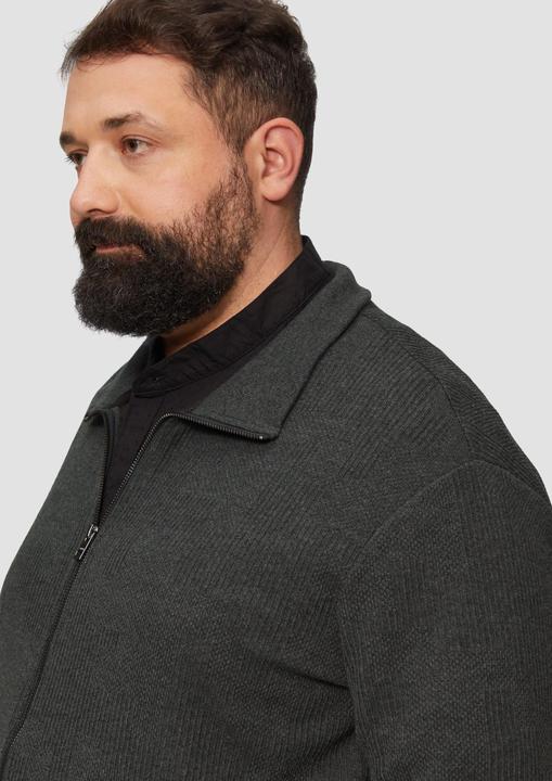 Image du produit S.Oliver Sweatshirt Jacke Sweatjacke aus Jacquard in Strick-Optik (XXL)