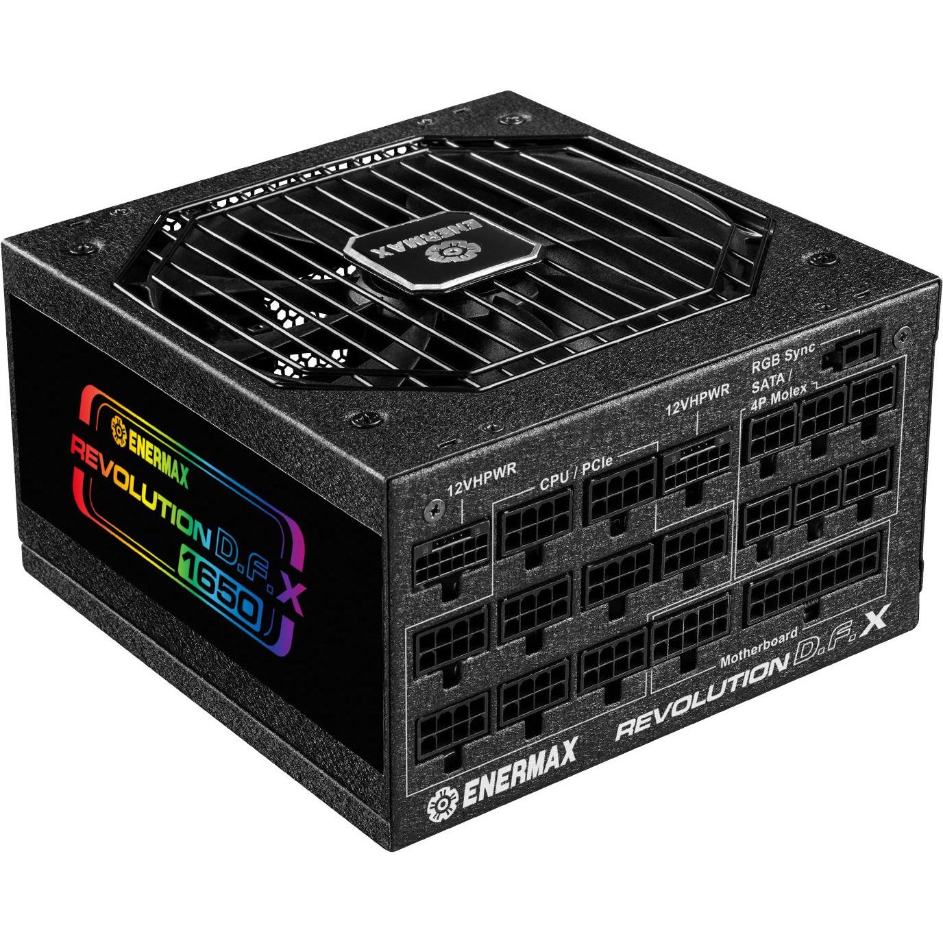 Enermax Revolution D.F. X ARGB ATX3.0 PCI-e 5.0 Kompakt PC Netzteil 1650W 80Plus Gold Vollmodula 2x (1650 W), PC Netztei...