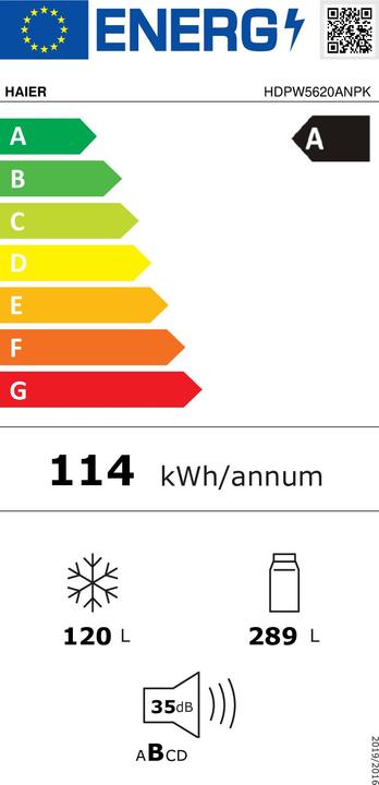 Energie-Label Haier HDPW5620ANPK (409 l)