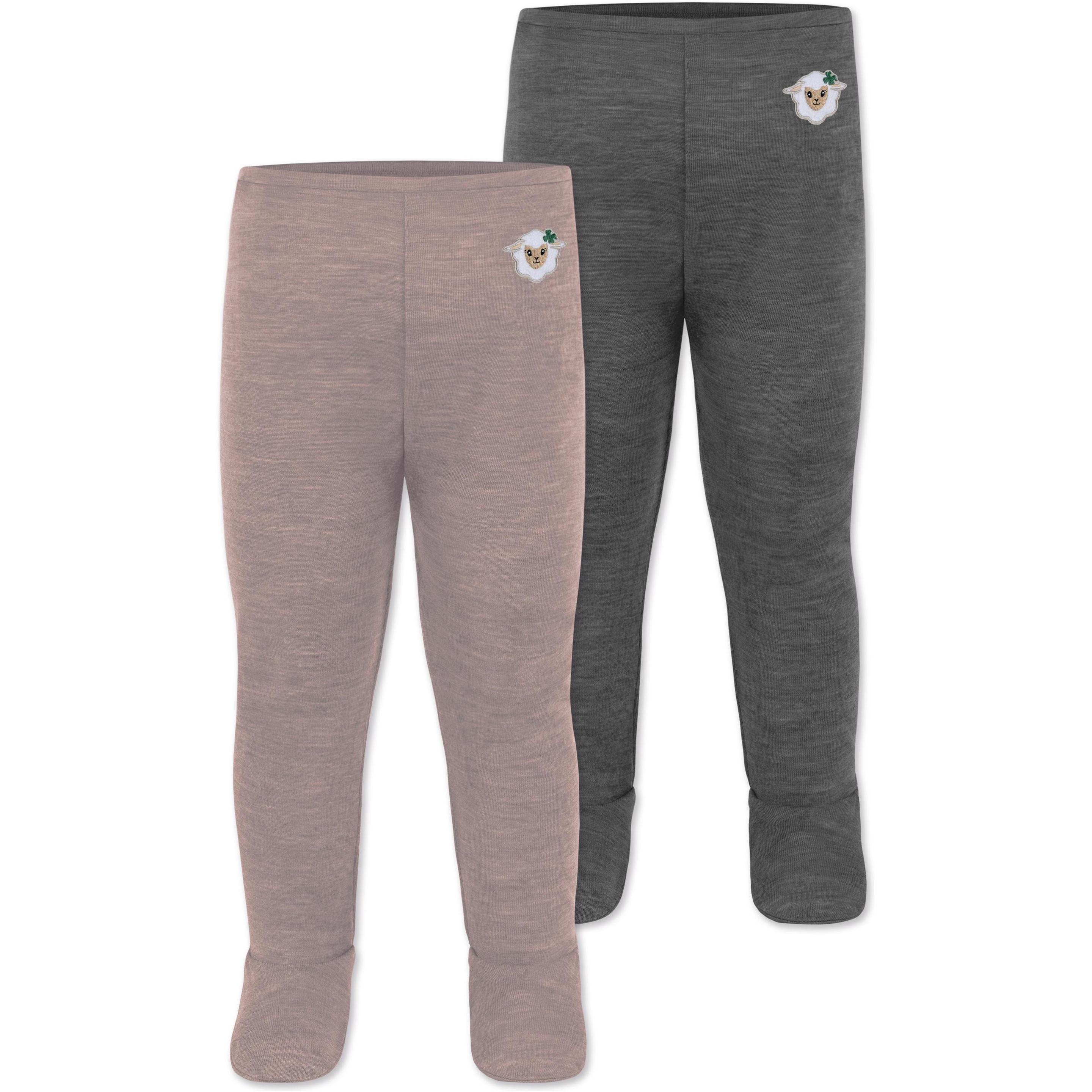 Normani, Herren, Funktionsunterhose, 2er Pack Baby Merino Unterhose mit Füssen - 9539 (74), Rosa, 74
