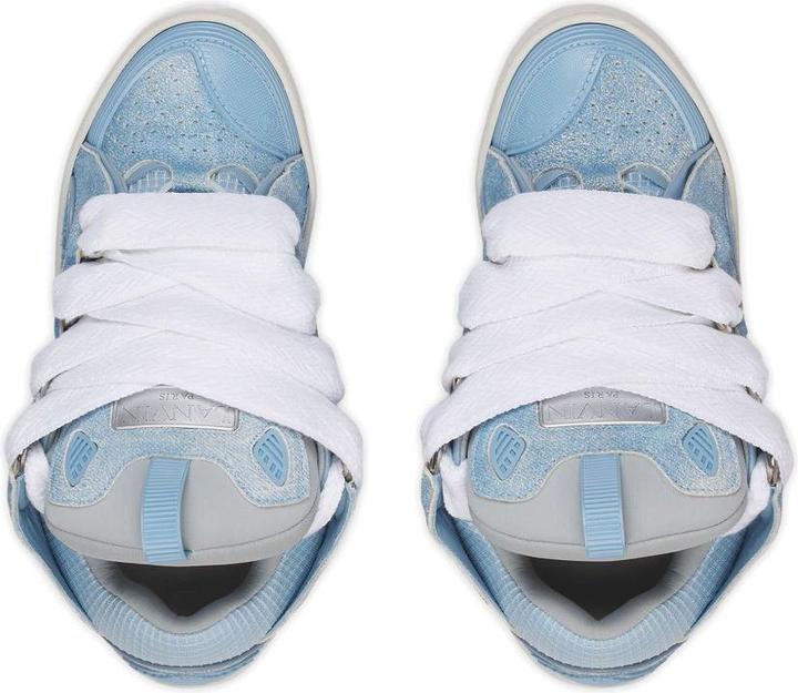 Produktbild Lanvin curb sneakers in leather and mesh color denim blue (37)