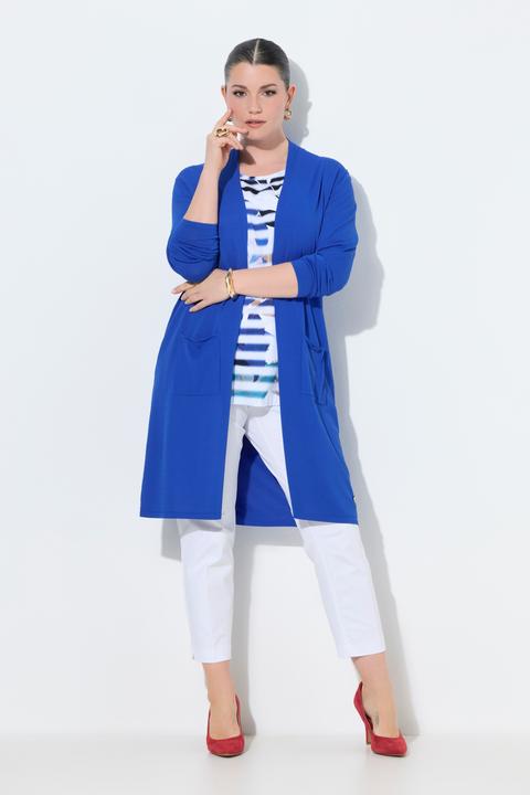 Produktbild Ulla Popken Long-Strickjacke, Stehkragen, offene Form (54, 56)