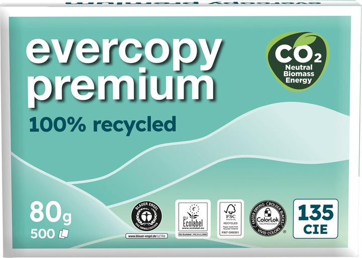 Actual product image Clairefontaine Universal paper Evercopy Premium Recycling, white (90 g/m², 500 x, A4)