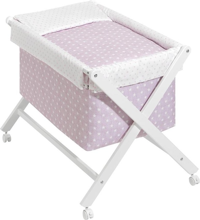 Actual product image Interbaby Cradle In X - White Beech +Bedding+Clothing+Mattresses - Pink
