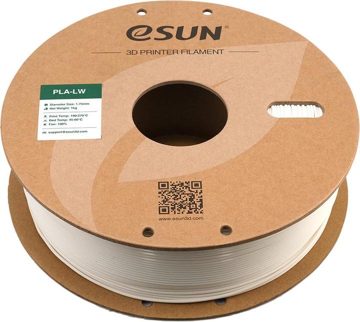 Image du produit eSUN ePLA-LW Noir Léger Filament 1.75mm 1Kg (PLA, 1.75 mm, 1000 g, Noir)