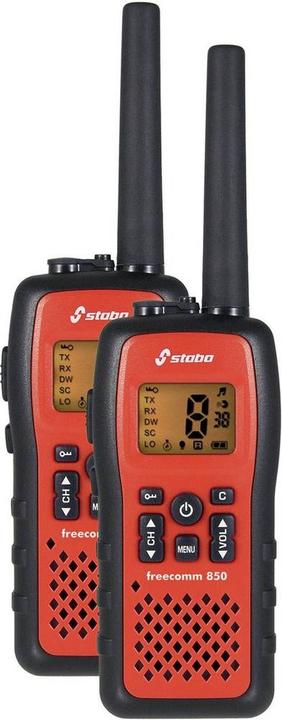 Stabo Electronics 20850 Freecomm 850 Set PMR Radio IPX7 Waterproof, Li-Ion Batteries Charging Station (10 km)