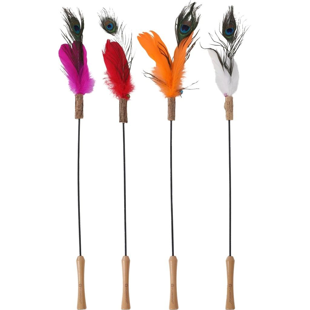Comparer les prix de Flamingo - Cat toy fishing rod with feathers and Matatabi - assorted colours, Jouets pour chat