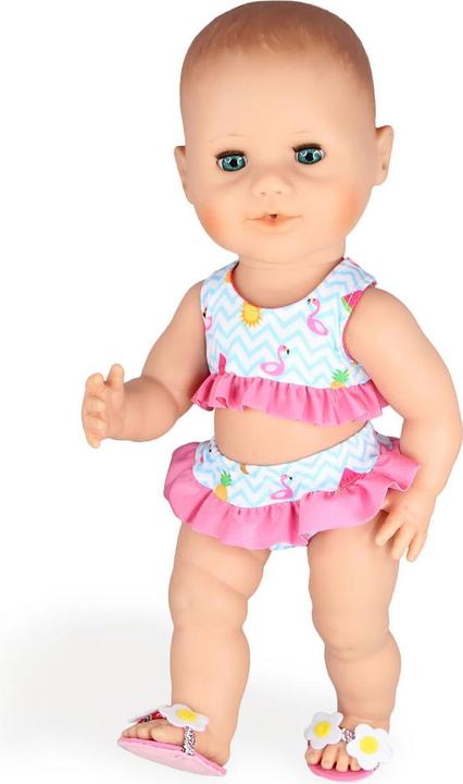 Actual product image Heless Doll bikini Flamingo small for dolls from 28-35 cm, 4 pieces, incl. sandals