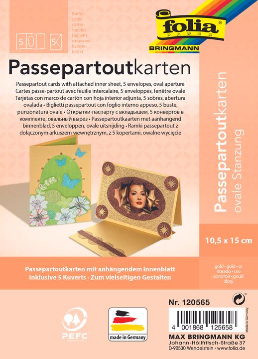 Actual product image Folia Passepartouts oval punching 220g/m² (5 pcs.)