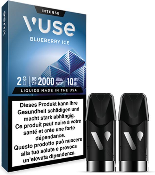 Immagine prodotto Vuse Pods 2000 Puffs - Blueberry Ice I 2er Pack (Mirtillo, Pepe, Riso)