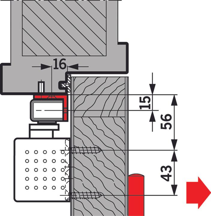 Produktbild Dormakaba Sturzfutterwinkel für Gleitschienen G-N (Balkontür, Holztür, Zimmertür, Eingangstür)