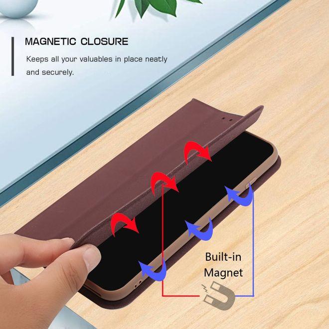 Actual product image MU Classic Triple fold leather book cover sleeve (Apple iPhone 13 mini)