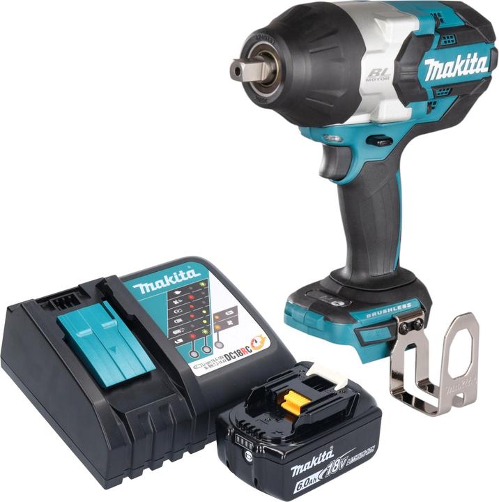 Actual product image Makita DTW 1004 RG1 Akku Schlagschrauber 18 V 1050 Nm 1/2" Brushless + 1x Akku 6,0 Ah + Ladegerät (Rechargeable battery operated)