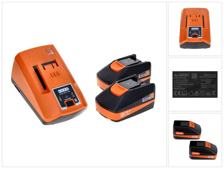 Productafbeelding Fein Accu Start Set Snellader ALG 80 BC + 2x Li Ion 18 V 3.0 Ah (18 V)