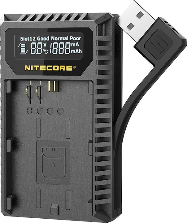 Actual product image Nitecore UCN3 Pro Compacte Dubbel Lader voor Canon LP E6 (N) met USB (Charger)