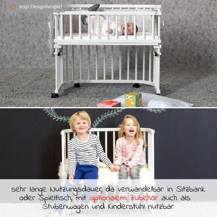 Actual product image Babybay Boxspring Comfort Plus co-sleeper bed - White lacquered (51 x 89 cm)
