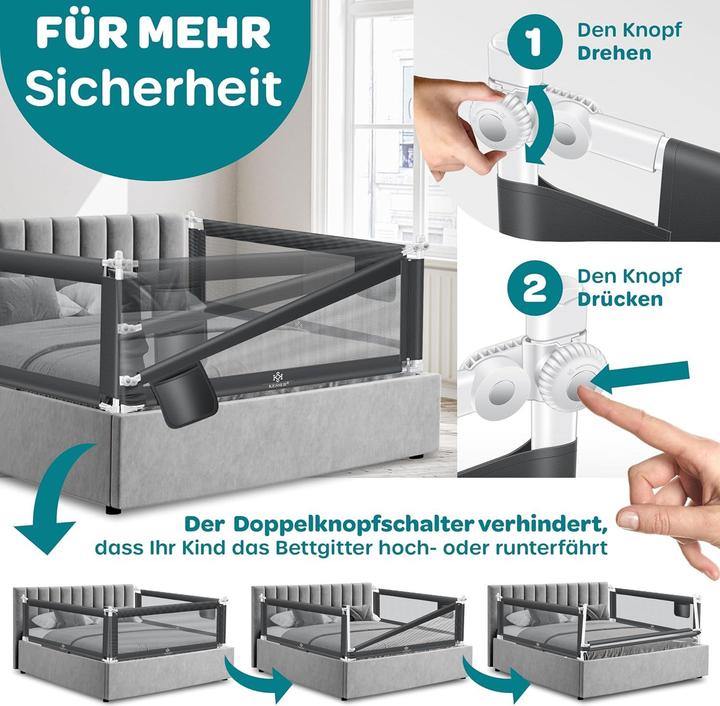 Produktbild Kesser Klappbares Bettschutzgitter mit Tasche (180 cm)