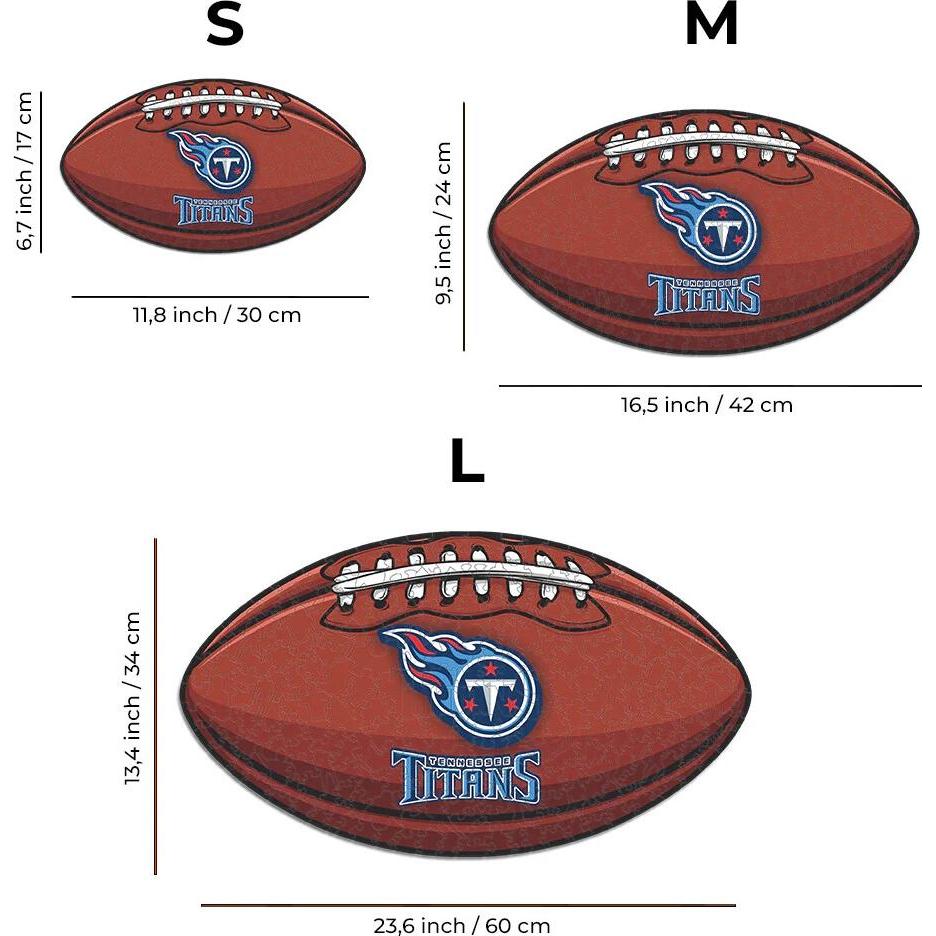 Thumbnail - Iconic NFL - Tennessee Titans – Football mit Logo - Holz Puzzle Grösse S (150 Teile) (150 Teile)