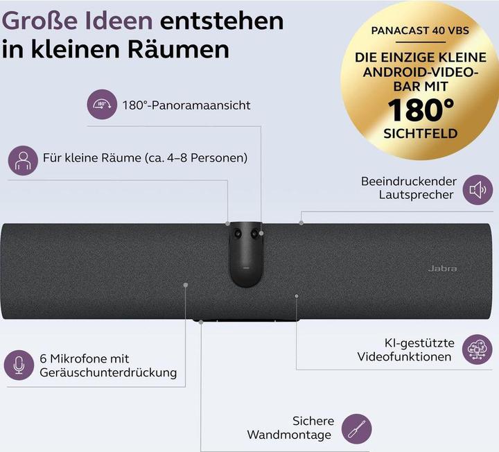 Produktbild Jabra Panacast 40 Vbs Bar Only