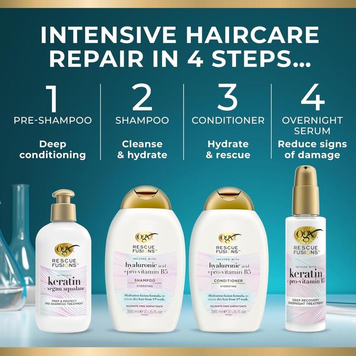 Produktbild Ogx Shampoo Rescue Fusions con Acido Ialuronico (Flüssiges Shampoo, 385 ml)