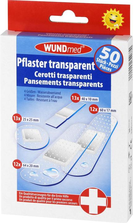 Actual product image Axisis Plaster transparent + waterproof 4 sizes, 50 pcs PFL (1 x)