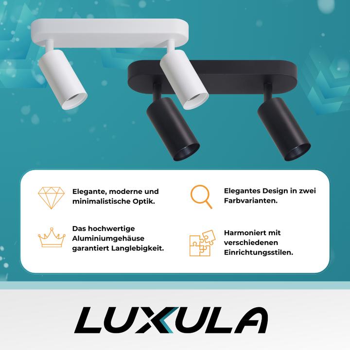 Produktbild Luxula Schwenkbarer LED Aufbauspot, 2-flammig, schwarz (GU10)