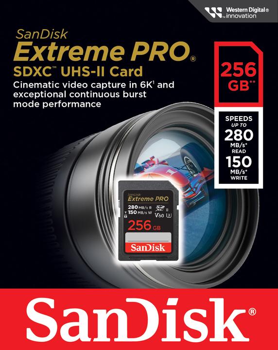 Productafbeelding SanDisk Extreme PRO UHS-II V60 (256 GB, SDXC, U3, UHS-II)