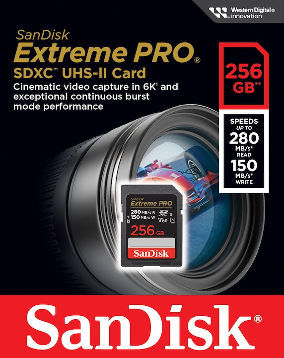Image du produit SanDisk Extreme PRO UHS-II V60 (256 Go, SDXC, U3, UHS-II)