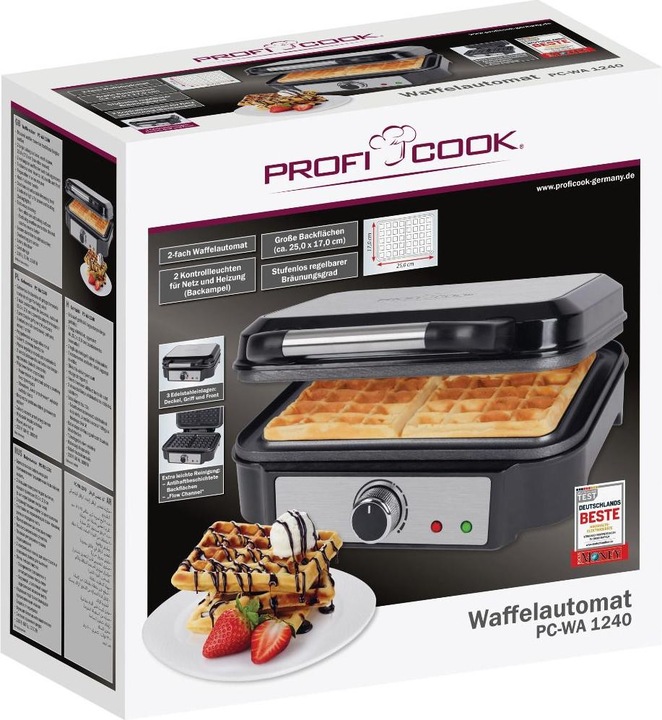 Actual product image Proficook Prof Waffle Maker 2-fold WA 1240 ed Brussels