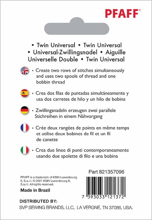 Energy Label Pfaff PF twin needle 4.0MM 100/16 1PK