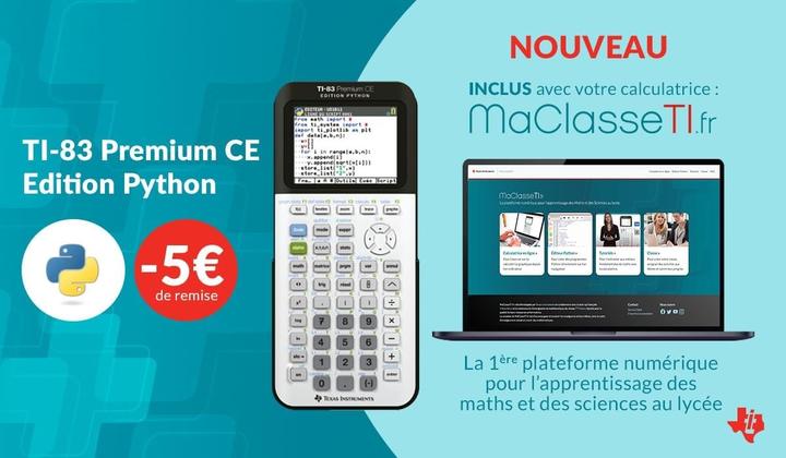 Actual product image TI 83 Premium Ce Python (Rechargeable battery)