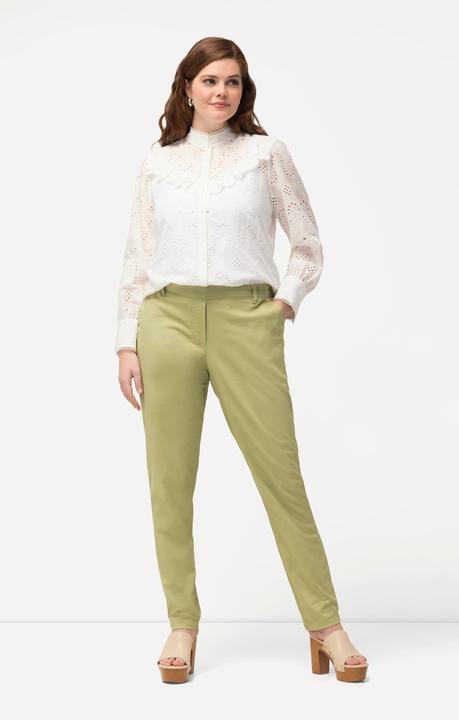 Immagine prodotto Ulla Popken Pantaloni chino modello Rena in tessuto elasticizzato con taglio della gamba conico e cintura comoda (44)