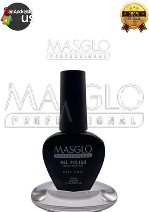 Actual product image Masglo Base Coat Semipermanent Professional Gel Polish 14ml Translucent - Translucent Range (Base coat)